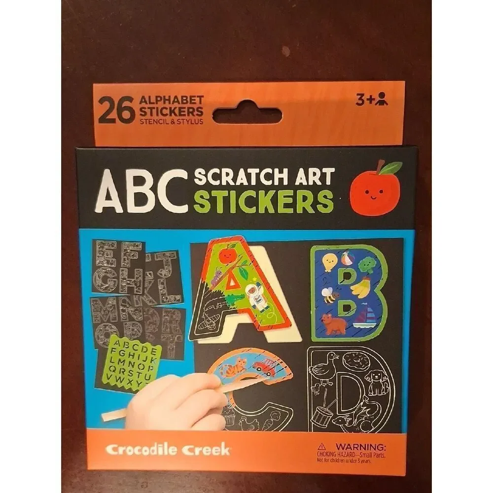 2 Scratch Art Stickers ABC And 123 By Crocodile Creek New Sealed Boxes